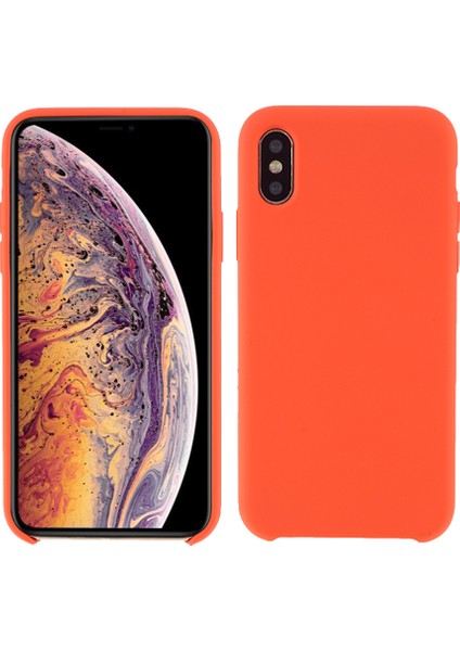 iPhone Xs 5.8 Inç Için Iyi Koruma Çizilmez Kenar Sarılı Sıvı Silikon Kılıf Yumuşak Akıllı Telefon Kılıfı Kabuk-Mercan (Yurt Dışından)