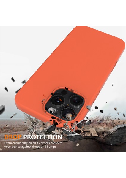 iPhone 16 Pro Manyetik Kılıf Darbeye Dayanıklı Sıvı Silikon Telefon Kılıfı-Turuncu (Yurt Dışından) fiyatları
