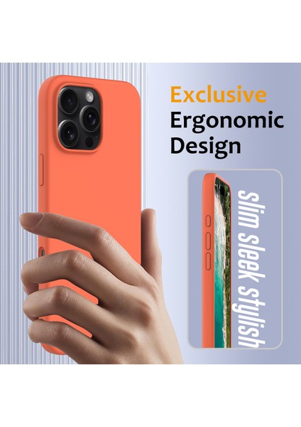 iPhone 16 Pro Manyetik Kılıf Darbeye Dayanıklı Sıvı Silikon Telefon Kılıfı-Turuncu (Yurt Dışından) fırsatları