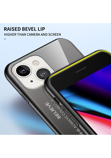 Degrade Renk Temperli Cam Arka Kabuk Yumuşak Tpu Kenar Kapak Telefon Kılıfı iPhone 13 Mini 5.4 Inç-Degrade Mor Yeşil (Yurt Dışından) fırsatları