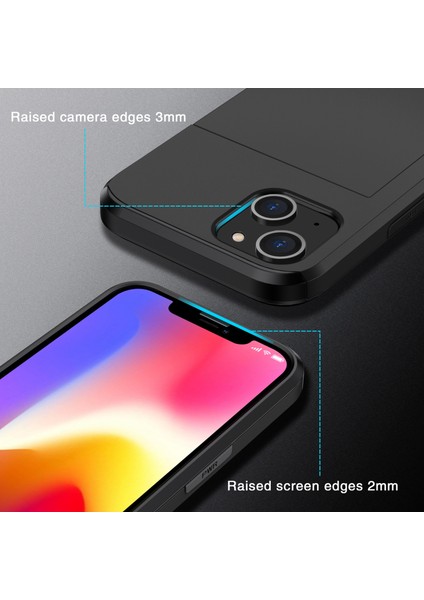 iPhone 15 Plus Için Kart Tutucu Telefon Kılıfı, Tpu+Pc Çift Katmanlı Düşmeye Karşı Telefon Kılıfı-Siyah (Yurt Dışından) fırsatları