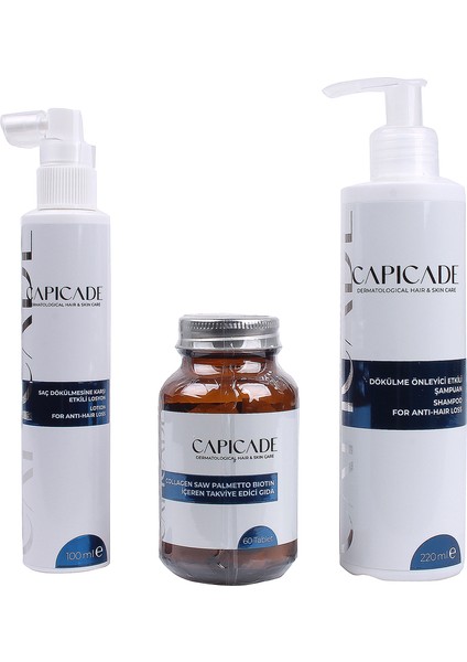 Capicadesaç Dökülmesine Karşı Etkili Set2 (Biotin Tablet+Losyon+Şampuan) fiyatları