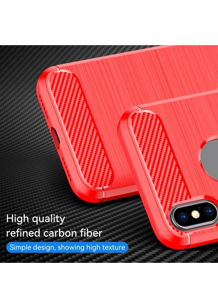 1.8mm Şık Karbon Fiber Fırçalanmış Tasarım Esnek Tpu Düşmeye Karşı Cep Telefonu Kılıfı iPhone Xs Max 6.5 Inç-Kırmızı (Yurt Dışından) fiyatları