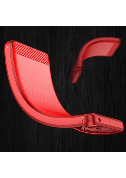 1.8mm Şık Karbon Fiber Fırçalanmış Tasarım Esnek Tpu Düşmeye Karşı Cep Telefonu Kılıfı iPhone Xs Max 6.5 Inç-Kırmızı (Yurt Dışından) modelleri