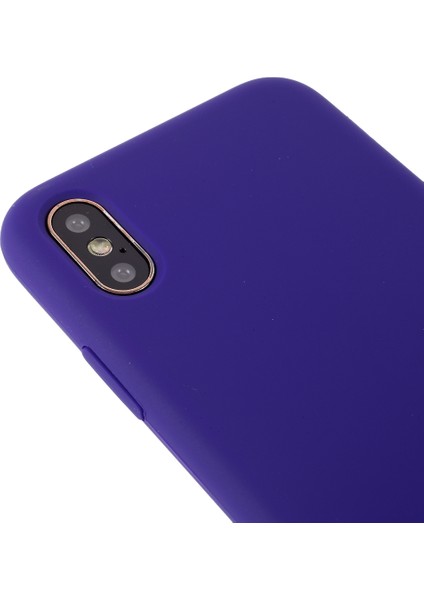 iPhone Xs 5.8 Inç Için Iyi Koruma Çizilmez Kenar Sarılı Sıvı Silikon Kılıf Yumuşak Akıllı Telefon Kılıfı Kabuk-Koyu Mor (Yurt Dışından) fırsatları