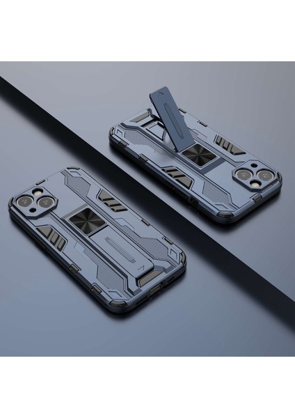 iPhone 14 Plus 6.7 Inç Darbeye Dayanıklı Sert Pc + Yumuşak Tpu Cep Telefonu Kılıfı Kamera Koruması Destek Ayağı Arka Kılıf-Mavi (Yurt Dışından) indirimleri