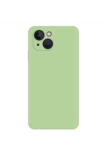 iPhone 14 Ka Tpu Telefon Düşmeye Karşı Kılıf Mikrofiber Astar Düz Kenar Cep Telefonu Arka Kapağı-Yeşil (Yurt Dışından)