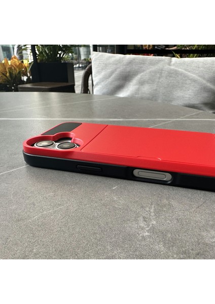 iPhone 16 Kılıfı Için Kayar Kart Tutucu Pc+Tpu Telefon Arka Kapağı-Kırmızı (Yurt Dışından) indirimleri