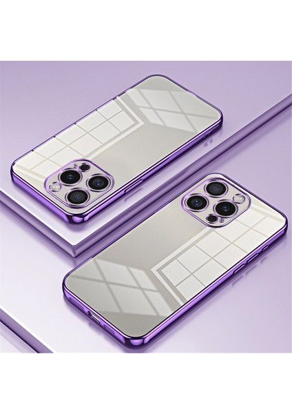 iPhone 16 Pro Max Kılıf Galvanik Çerçeve Yumuşak Tpu Telefon Kılıfı-Mor (Yurt Dışından) indirimleri