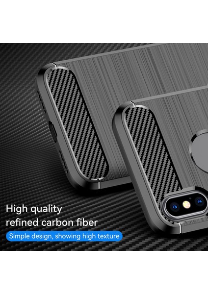 1.8mm Fırçalanmış Yüzey Tpu Arka Kılıf Karbon Fiber Doku Düşmeye Dayanıklı Telefon Koruyucu Kılıf iPhone X/xs 5.8 Inç-Siyah (Yurt Dışından) fiyatları