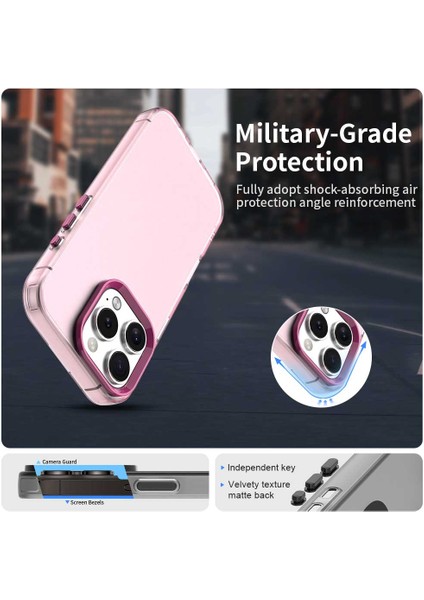 iPhone 16 Pro Max Kılıf Pc+Tpu+Pet Mat Düşmeye Karşı Dayanıklı Telefon Arka Kapağı-Kırmızı (Yurt Dışından) fiyatları