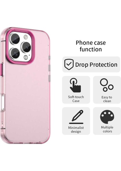 iPhone 16 Pro Max Kılıf Pc+Tpu+Pet Mat Düşmeye Karşı Dayanıklı Telefon Arka Kapağı-Kırmızı (Yurt Dışından) fırsatları