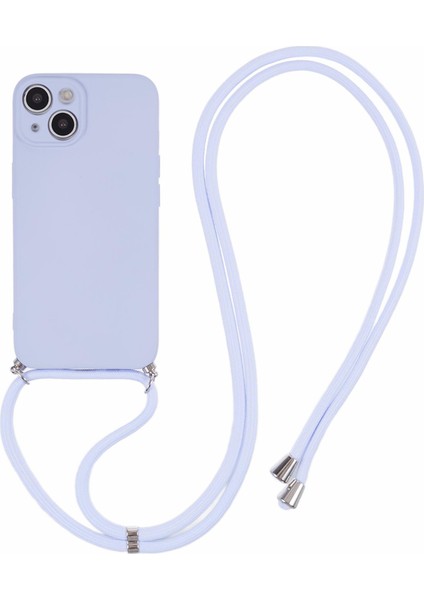 iPhone 15 Tpu Telefon Kılıfı Fiber Astarlı Ka Kaplama Uzun Askılı-Açık Mor (Yurt Dışından)