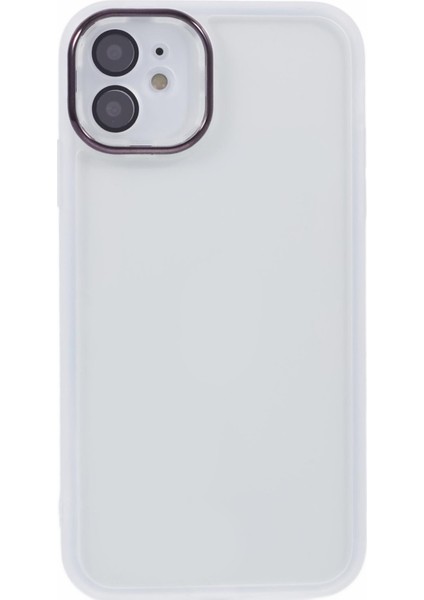 Dksm Serisi iPhone 11 Kılıfı Elektrokaplama Kamera Çerçevesi Tpu Telefon Kılıfı-Şeffaf Beyaz (Yurt Dışından) modelleri
