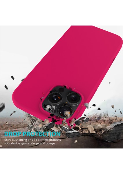 iPhone 16 Pro Max Kılıf Düşmeye Karşı Sıvı Silikon Yumuşak Astar Arka Telefon Kılıfı-Gül (Yurt Dışından) modelleri