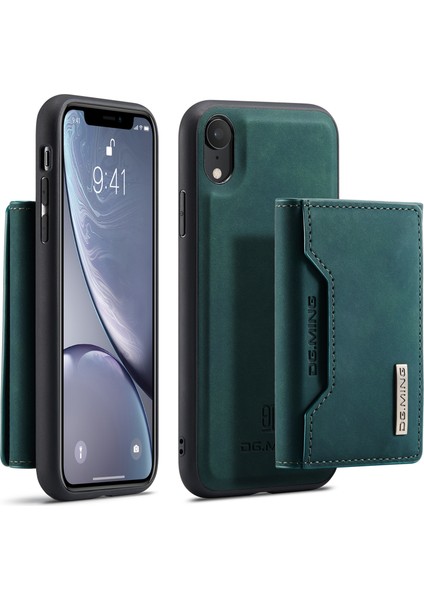 Dg.mıng M2 Serisi Çıkarılabilir 2'si 1 Arada Manyetik Cüzdan Tasarım Telefon Hibrit Kılıf Kabuğu Kickstand ile iPhone Xr 6.1 Inç-Yeşil (Yurt Dışından)