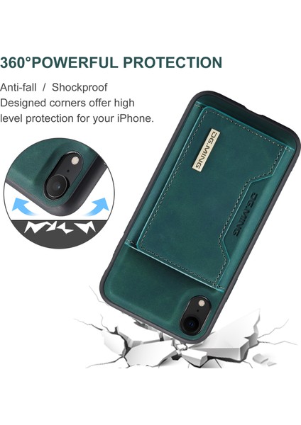 Dg.mıng M2 Serisi Çıkarılabilir 2'si 1 Arada Manyetik Cüzdan Tasarım Telefon Hibrit Kılıf Kabuğu Kickstand ile iPhone Xr 6.1 Inç-Yeşil (Yurt Dışından) modelleri