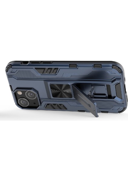 iPhone 13 Mini 5.4 Inç Için Kickstand ile Tam Gövde Dayanıklı Çift Katmanlı Pc + Tpu Darbeye Dayanıklı Koruyucu Kılıf - Mavi (Yurt Dışından) fiyatları