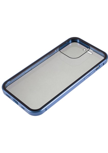 iPhone 16 Pro Anti-Casus Kılıf Manyetik Metal Çerçeve + Çift Taraflı Temperli Cam Telefon Kılıfı - Koyu Mavi (Yurt Dışından) fırsatları