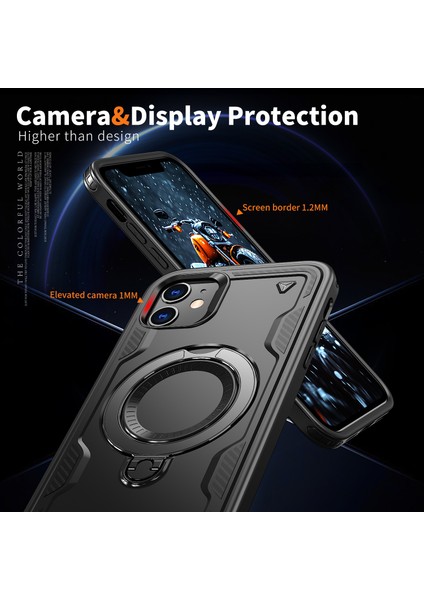 iPhone 11/xr Kılıfı Için Magsafe Askeri Koruma Pc+Tpu Kickstand Telefon Kılıfı ile Uyumlu-Siyah (Yurt Dışından) indirimleri