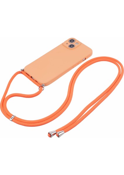 iPhone 15 Tpu Telefon Kılıfı Fiber Astarlı Ka Kaplama Uzun Askılı-Turuncu (Yurt Dışından) fiyatları