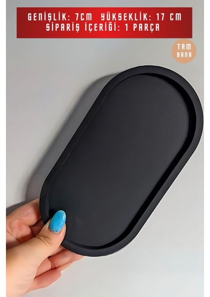 Siyah Sunumluk Takı Tabağı Dekoratif Tepsi Obje Ev Dekorasyon Model 21