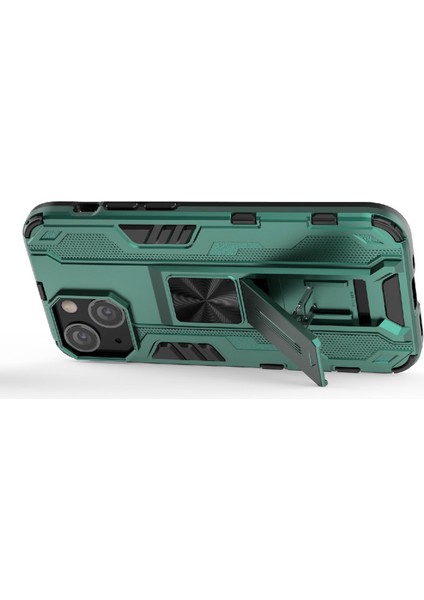 iPhone 13 Mini 5.4 Inç Için Kickstand ile Tam Gövde Dayanıklı Çift Katmanlı Pc + Tpu Darbeye Dayanıklı Koruyucu Kılıf - Yeşil (Yurt Dışından) fiyatları