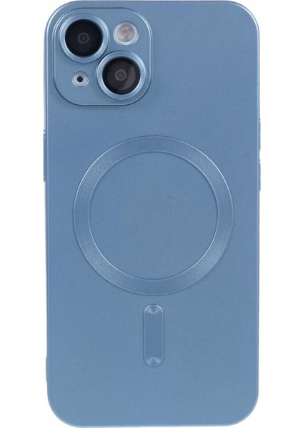 iPhone 15 Plus Koruyucu Kılıf Lens Filmi ile Uyumlu Magsafe Ka Tpu Telefon Kılıfı-Bebek Mavisi (Yurt Dışından)