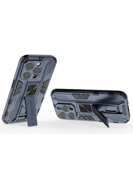 iPhone 15 Pro Max Katlanabilir Kickstand Çizilmez Kılıf Pc+Tpu Darbeye Dayanıklı Telefon Kılıfı-Mavi (Yurt Dışından) modelleri