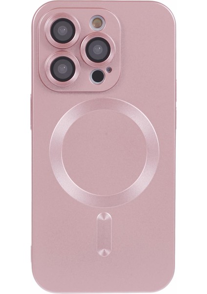 iPhone 15 Pro Tpu Kılıf Lens Filmli Magsafe Ka Telefon Kılıfı ile Uyumlu-Pembe (Yurt Dışından)