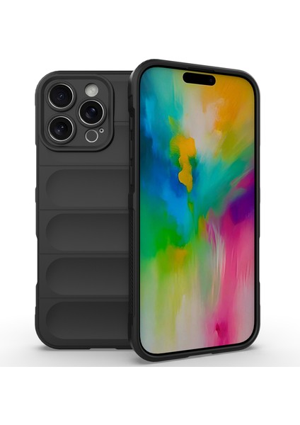 iPhone 16 Pro Kılıfı Düşmeye Karşı Tpu Telefon Kılıfı Hassas Lens Koruması-Siyah (Yurt Dışından)