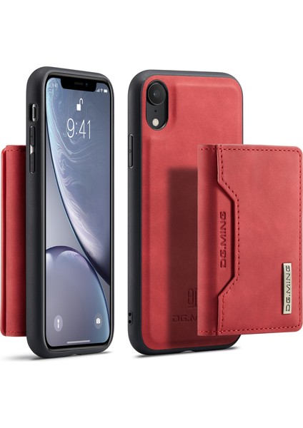 Dg.mıng M2 Serisi Çıkarılabilir 2'si 1 Arada Manyetik Cüzdan Tasarım Telefon Hibrit Kılıf Kabuğu Kickstand ile iPhone Xr 6.1 Inç-Kırmızı (Yurt Dışından)