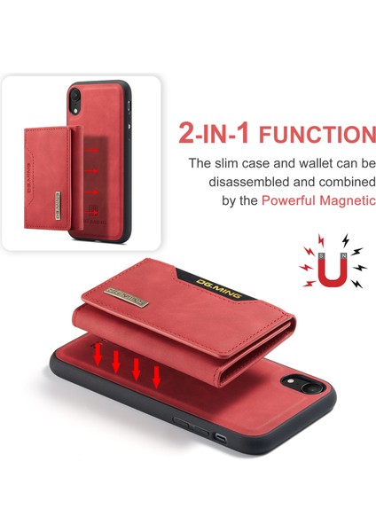 Dg.mıng M2 Serisi Çıkarılabilir 2'si 1 Arada Manyetik Cüzdan Tasarım Telefon Hibrit Kılıf Kabuğu Kickstand ile iPhone Xr 6.1 Inç-Kırmızı (Yurt Dışından) fırsatları