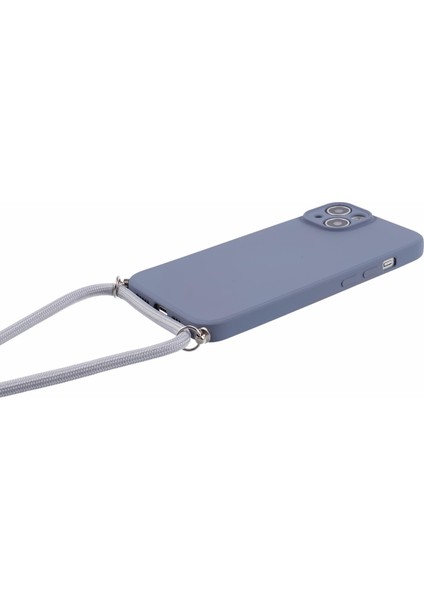 iPhone 15 Tpu Telefon Kılıfı Fiber Astarlı Ka Kaplama Uzun Askılı-Lavanta Gri (Yurt Dışından) modelleri