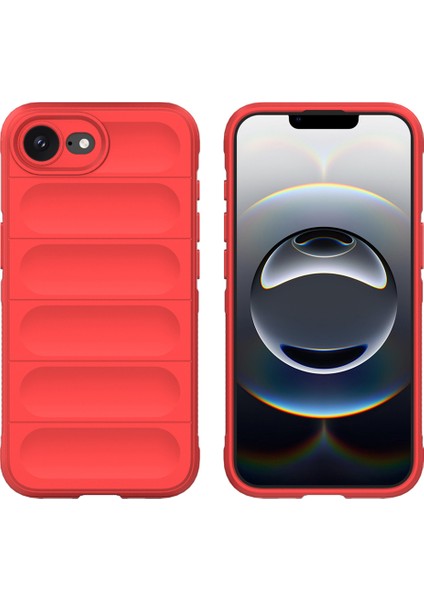 Amorus iPhone 16E Kılıf Darbeye Dayanıklı Yumuşak Tpu Sağlam Telefon Arka Kapağı-Kırmızı (Yurt Dışından)