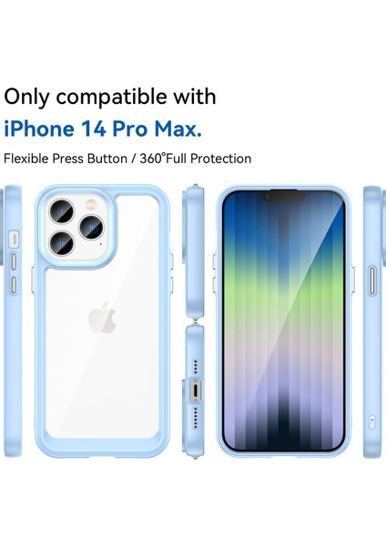 iPhone 14 Pro Max 6.7 Inç Tpu+Akrilik Cep Telefonu Koruyucu Kılıf Düşmeye Karşı Dayanıklı Çizilmeye Karşı Dayanıklı Arka Kapak-Mavi (Yurt Dışından) fırsatları