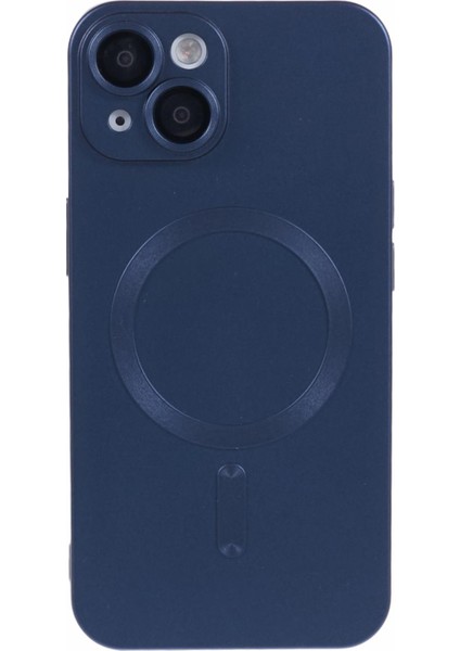 iPhone 15 Plus Koruyucu Kılıf Lens Filmi ile Uyumlu Magsafe Ka Tpu Telefon Kılıfı-Koyu Mavi (Yurt Dışından)