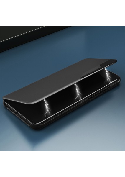 Görünüm Penceresi Pu Deri Telefon Kılıfı iPhone 15 Plus Flip Stand Mobil Koruyucu Kapak-Kırmızı (Yurt Dışından) modelleri