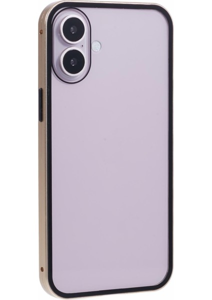 iPhone 16 Plus Kılıf Manyetik Tam Koruma Şeffaf Telefon Kılıfı-Altın (Yurt Dışından) fırsatları