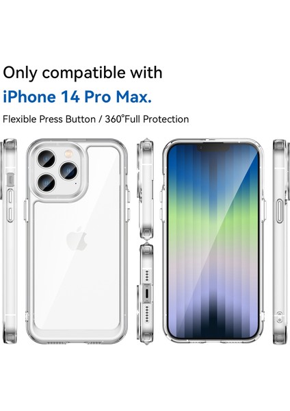 iPhone 14 Pro Max 6.7 Inç Tpu+Akrilik Cep Telefonu Koruyucu Kılıf Düşmeye Karşı Dayanıklı Çizilmeye Karşı Dayanıklı Arka Kapak-Şeffaf Mavi (Yurt Dışından) modelleri