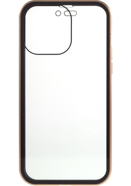 iPhone 16 Pro Max Anti-Casus Kılıf Manyetik Metal Çerçeve + Çift Taraflı Temperli Cam Telefon Kılıfı - Altın (Yurt Dışından) fiyatları