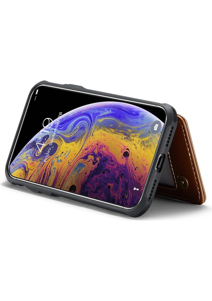 iPhone Xs Max Telefon Kılıfı Caseme C22 Deri Arka Kapak Rfıd Engelleme Kart Yuvaları Ile-Kahverengi (Yurt Dışından) fırsatları