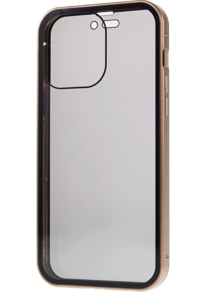 iPhone 16 Pro Max Anti-Casus Kılıf Manyetik Metal Çerçeve + Çift Taraflı Temperli Cam Telefon Kılıfı - Altın (Yurt Dışından) fırsatları
