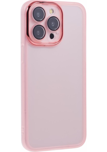 Dksm Serisi iPhone 15 Pro Max Kılıf Elektrokaplama Kamera Çerçevesi Tpu Telefon Kılıfı-Şeffaf Pembe (Yurt Dışından)