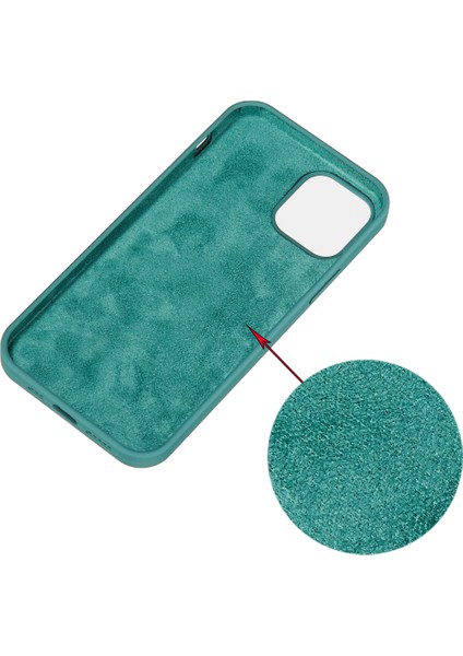 iPhone 12 Pro Max 6.7 Inç Sıvı Silikon Yumuşak Cep Telefonu Kılıfı Akıllı Telefon Kılıfı-Siyahımsı Yeşil (Yurt Dışından) modelleri
