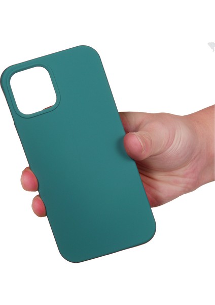 iPhone 12 Pro Max 6.7 Inç Sıvı Silikon Yumuşak Cep Telefonu Kılıfı Akıllı Telefon Kılıfı-Siyahımsı Yeşil (Yurt Dışından) fırsatları