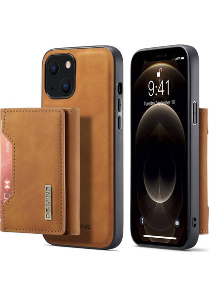 Dg.mıng M2 Serisi iPhone 14 Plus 6.7 Inç Düşmeye Karşı Tam Koruma Manyetik Emilim Ayaklı Tasarım Cep Telefonu Kılıfı Çıkarılabilir Cüzdanlı-Kahverengi (Yurt Dışından)