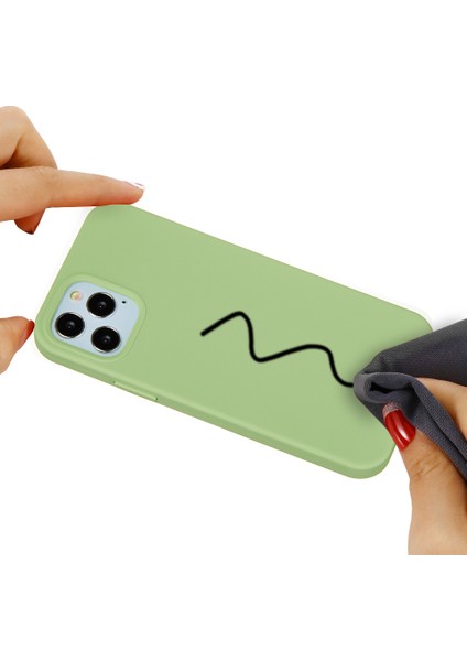 iPhone 12 Pro Max 6.7 Inç Sıvı Silikon Yumuşak Cep Telefonu Kılıfı Akıllı Telefon Kılıfı-Açık Yeşil (Yurt Dışından) indirimleri