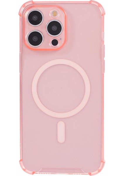 iPhone 15 Pro Max Tpu Kılıf Güçlendirilmiş Köşe Telefon Kılıfı Magsafe-Pembe ile Uyumlu (Yurt Dışından) modelleri