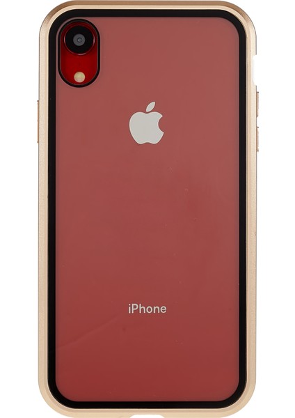 iPhone Xr 6.1 Inç Gizlilik Manyetik Kılıf Gözetleme Önleyici Çift Taraflı Temperli Cam + Metal Tampon Çerçeve Tam Koruyucu Telefon Kılıfı-Altın (Yurt Dışından) fiyatları